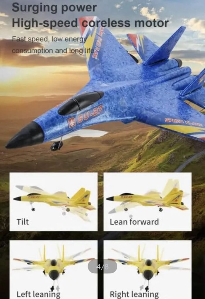 RC Flying Plane HW-33 Fighter Jet – 2.4GHz Remote Control Airplane with EPP Foam, Auto Balance Gyro, Easy to Fly Glider for Kids & Adults (Red, Blue, Yellow) - Image 5