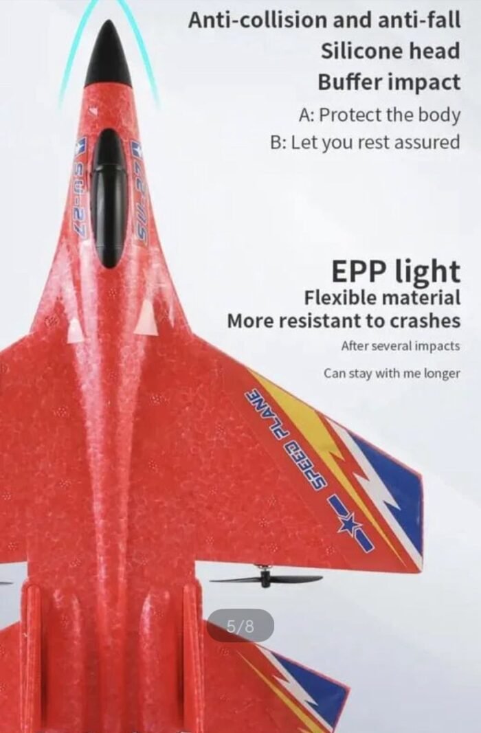 RC Flying Plane HW-33 Fighter Jet – 2.4GHz Remote Control Airplane with EPP Foam, Auto Balance Gyro, Easy to Fly Glider for Kids & Adults (Red, Blue, Yellow) - Image 6