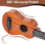 Buy 17 Inch Kids Ukulele Guitar with 4 strings, picks, and classical design. Perfect musical instrument toy for children’s learning, fun, and early music education. - Image 2
