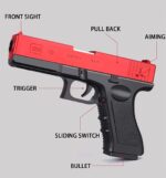 Soft Bullet Toy Gun for Kids – Black & Red Foam Blaster with Silencer, Cartridge Holder & Soft Elastic Bullets - Image 5