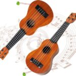 Kids Wooden Ukulele Toy – 17-Inch Mini Guitar with Adjustable Tuning Pegs & Real Strings | Musical Learning Instrument for Boys & Girls