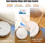 roborock Qrevo MaxV Robot Vacuum and Mop, FlexiArm Design, Hot Water Re-Wash & Re-Mop, Auto-Drying, Self-Emptying, 7000Pa Suction, Built-in Voice Assistant, Smart Obstacle Avoidance(Refurbished) - Image 3