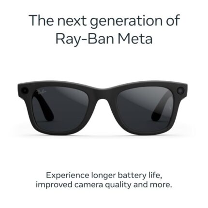 Ray-Ban Meta (Gen 2), Wayfarer, Matte Black | Smart AI Glasses for Men, Women — 2x Battery Life — 3K Ultra HD Resolution — 12 MP Ultra-Wide Camera, Audio, Video — Transitions® Grey Lenses