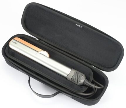 RAIACE Hard Storage Case Compatible with dyson Airstrait Straightener, Travel Carrying Bag. (case only). - Black(Black Lining)