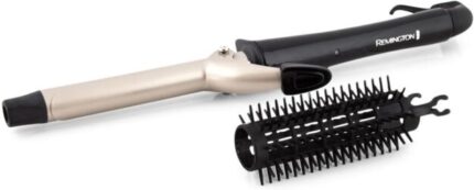 Remington Pro Curls Curling Iron, CI1019AU, 19mm Ceramic Barrel for Shiny Curls & Waves, Brush Sleeve Attachment to Create Volume, Heat Protection Stand, 30 Second Fast Heat Up