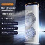 Rechargeable Double Cooling Mist Fan | Portable Dual Spray Air Cooler Fan with Humidifier & USB Charging - Image 2