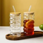 Bubble Glass Cup 500ML | Stylish Heat Resistant Transparent Drinking Glass Mug for Coffee, Tea & Juice