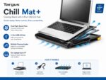 Targus Chill Mat+ Laptop Cooling Pad with Dual Fans & 4-Port USB 2.0 Hub – Adjustable Cooling Stand for Laptops