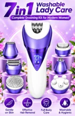 Lady Care 7-in-1 Rechargeable Grooming & Epilator Set Model 727 Washable Multi-Functional Hair Removal Kit for Women - Image 4