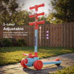 3 Wheel Kids Scooter with Adjustable Handlebar, Colorful LED Wheels and Anti-Slip Footboard - Image 5