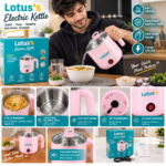 3-in-1 Electric Cooking Kettle with Stainless Steel Inner Pot, Transparent Lid, Food Warmer, Noodle Maker & Egg Boiler - Image 6