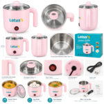 3-in-1 Electric Cooking Kettle with Stainless Steel Inner Pot, Transparent Lid, Food Warmer, Noodle Maker & Egg Boiler - Image 3