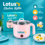 3-in-1 Electric Cooking Kettle with Stainless Steel Inner Pot, Transparent Lid, Food Warmer, Noodle Maker & Egg Boiler - Image 4